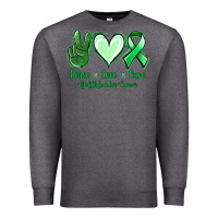Charcoal Heather Peace love cure Gallbladder Cancer Premium Sweatshirt - NancyCooperArtShop