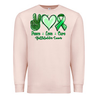 Pale Pink Peace love cure Gallbladder Cancer Premium Sweatshirt - NancyCooperArtShop
