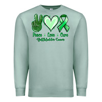 Seafoam Peace love cure Gallbladder Cancer Premium Sweatshirt - NancyCooperArtShop