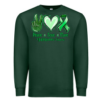Sports Green Peace love cure Gallbladder Cancer Premium Sweatshirt - NancyCooperArtShop