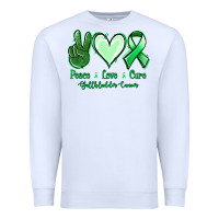 White Peace love cure Gallbladder Cancer Premium Sweatshirt - NancyCooperArtShop