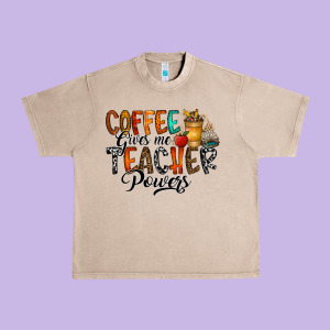 Coffee Gives Me Teacher Urban Heavy Tee Designed By Cowhidedigitalart