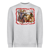 Heather Grey christmas goats Heavyweight Sweatshirt - RanaPortraitStore