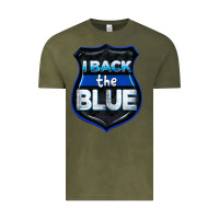 Vintage Olive I back the blue 4th of July Vintage Tee - CowGirlArtShop