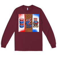 Burgundy usa macaroon and boots Long Sleeve Tee - AdoDesignShop