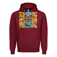 Burgundy mama bear Zipper Hoodie - Artiststas