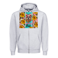 Heather Grey mama bear Zipper Hoodie - Artiststas