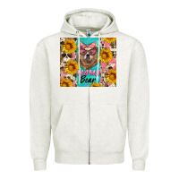 Oatmeal Heather mama bear Zipper Hoodie - Artiststas
