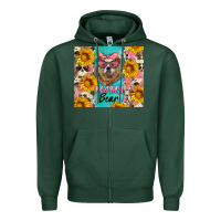 Sports Green mama bear Zipper Hoodie - Artiststas