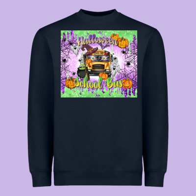 Halloween School Bus Heavyweight Sweatshirt Designed By Texasbilliewilder