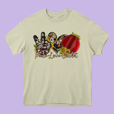 Peace Love Cricket Heavy Core Tee Designed By Racoondesign