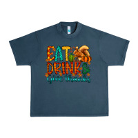 Midnight Navy eat drink give thanks Urban Heavy Tee - CowhideDigitalArt