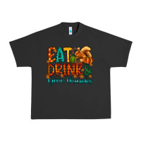 Pigment Black eat drink give thanks Urban Heavy Tee - CowhideDigitalArt