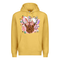 Antique Gold highland heifer easter Premium Hoodie - LillyAllenDesigns
