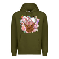 Army Green highland heifer easter Premium Hoodie - LillyAllenDesigns