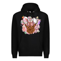 Black highland heifer easter Premium Hoodie - LillyAllenDesigns