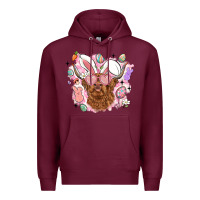 Burgundy highland heifer easter Premium Hoodie - LillyAllenDesigns
