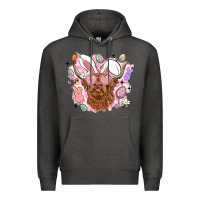 Charcoal Heather highland heifer easter Premium Hoodie - LillyAllenDesigns