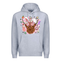 Heather Grey highland heifer easter Premium Hoodie - LillyAllenDesigns