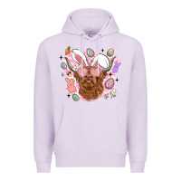 Lilac highland heifer easter Premium Hoodie - LillyAllenDesigns