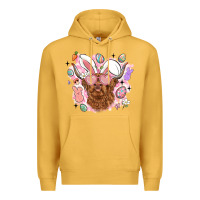 Mustard highland heifer easter Premium Hoodie - LillyAllenDesigns