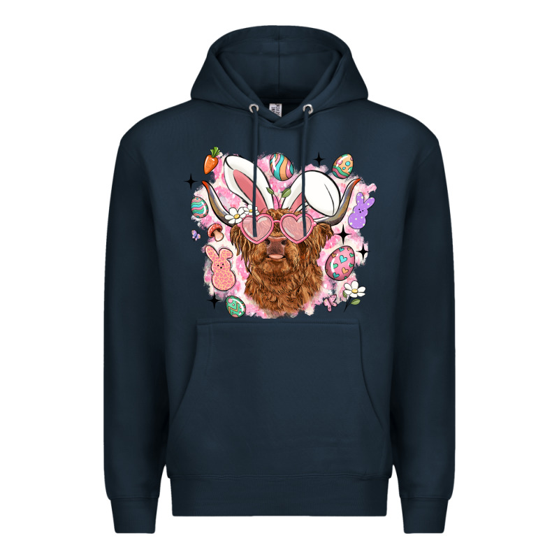 Highland Heifer Easter Premium Hoodie by LillyAllenDesigns | Teevron