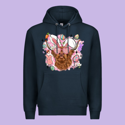 Highland Heifer Easter Premium Hoodie Designed By Lillyallendesigns