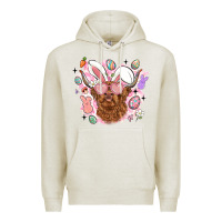 Oatmeal Heather highland heifer easter Premium Hoodie - LillyAllenDesigns