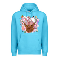 Ocean Blue highland heifer easter Premium Hoodie - LillyAllenDesigns