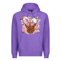 Purple highland heifer easter Premium Hoodie - LillyAllenDesigns
