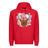 Red highland heifer easter Premium Hoodie - LillyAllenDesigns