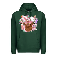 Sports Green highland heifer easter Premium Hoodie - LillyAllenDesigns