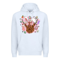 White highland heifer easter Premium Hoodie - LillyAllenDesigns