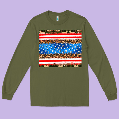 Usa Camouflage American Flag Long Sleeve Tee Designed By Adodesignshop