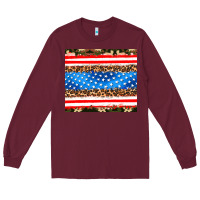 Burgundy usa camouflage american flag Long Sleeve Tee - AdoDesignShop