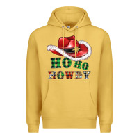 Antique Gold ho ho howdy christmas hat Premium Hoodie - AdoDesignShop