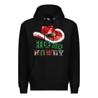 Black ho ho howdy christmas hat Premium Hoodie - AdoDesignShop