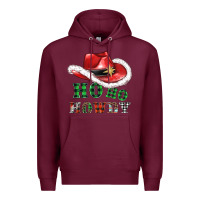 Burgundy ho ho howdy christmas hat Premium Hoodie - AdoDesignShop