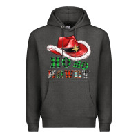 Charcoal Heather ho ho howdy christmas hat Premium Hoodie - AdoDesignShop