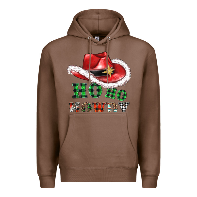 Ho Ho Howdy Christmas Hat Premium Hoodie by AdoDesignShop | Teevron