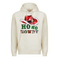 Oatmeal Heather ho ho howdy christmas hat Premium Hoodie - AdoDesignShop