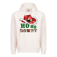 Pale Pink ho ho howdy christmas hat Premium Hoodie - AdoDesignShop