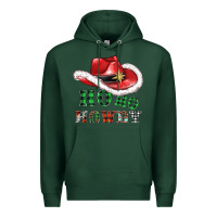 Sports Green ho ho howdy christmas hat Premium Hoodie - AdoDesignShop