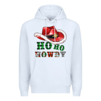 White ho ho howdy christmas hat Premium Hoodie - AdoDesignShop