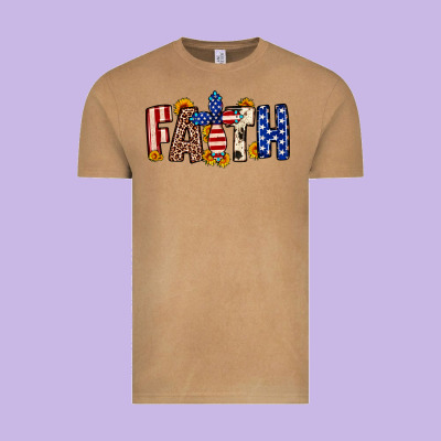 Faith Usa Flag Sunflower Vintage Tee Designed By Neo Western