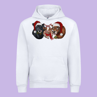 Christmas Heifers Urban Hoodie Designed By Ranaportraitstore