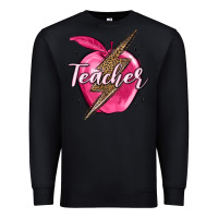 Black teacher lightning bolt valentine s day Premium Sweatshirt - MaliasSmallBusiness