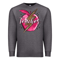 Charcoal Heather teacher lightning bolt valentine s day Premium Sweatshirt - MaliasSmallBusiness