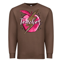 Chestnut teacher lightning bolt valentine s day Premium Sweatshirt - MaliasSmallBusiness