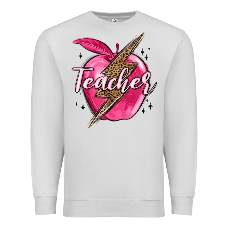 Teacher Lightning Bolt Valentine S Day Premium Sweatshirt by MaliasSmallBusiness | Teevron